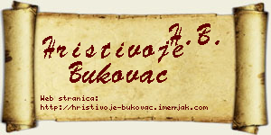 Hristivoje Bukovac vizit kartica